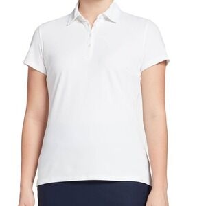 Lady Hagen Women White Pique Short‎ Hydro Dri Sleeve Polo Golf Shirt Small
